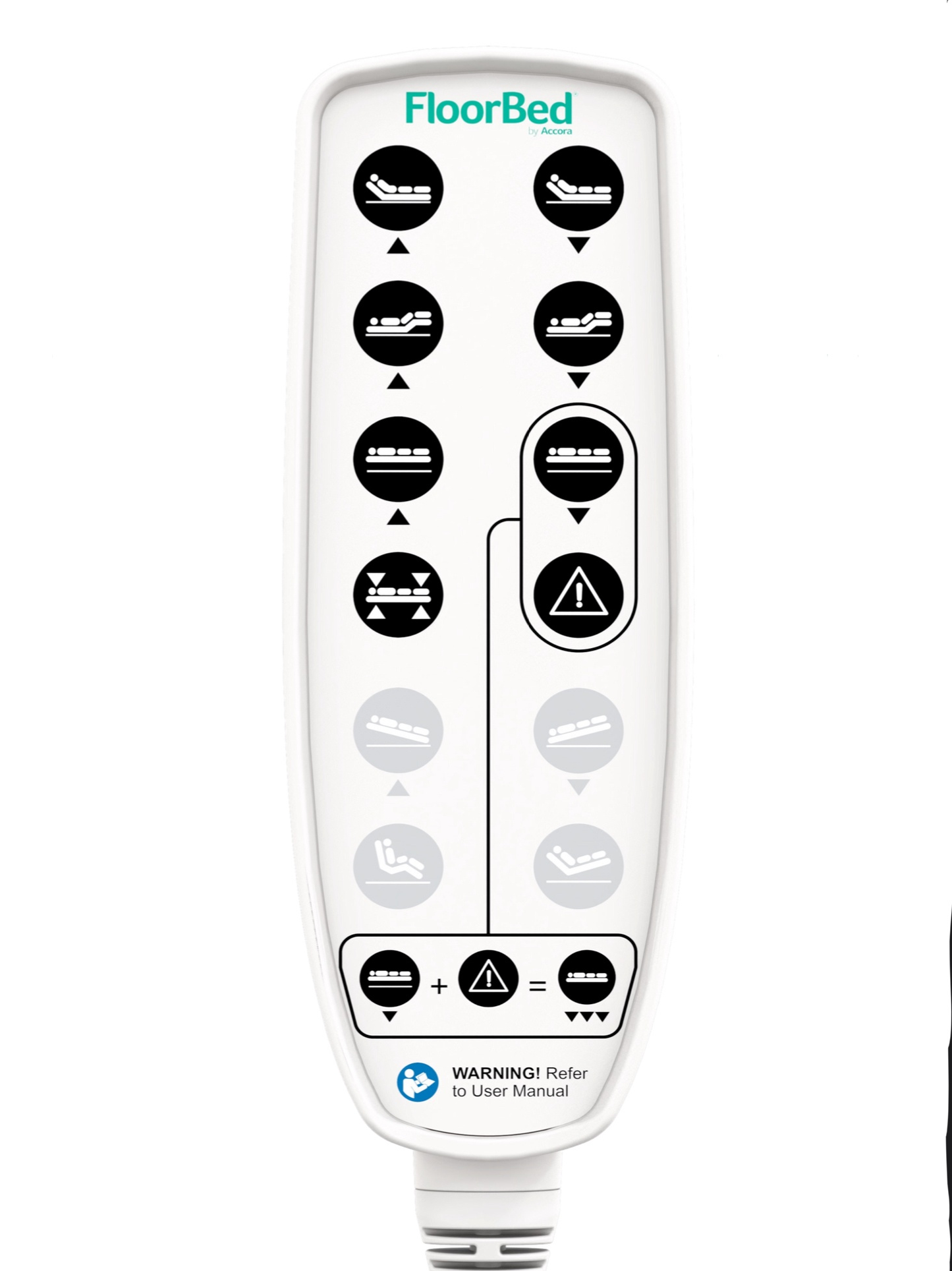 Accora Empresa 12-Function Hi-Low Bed Remote Control features