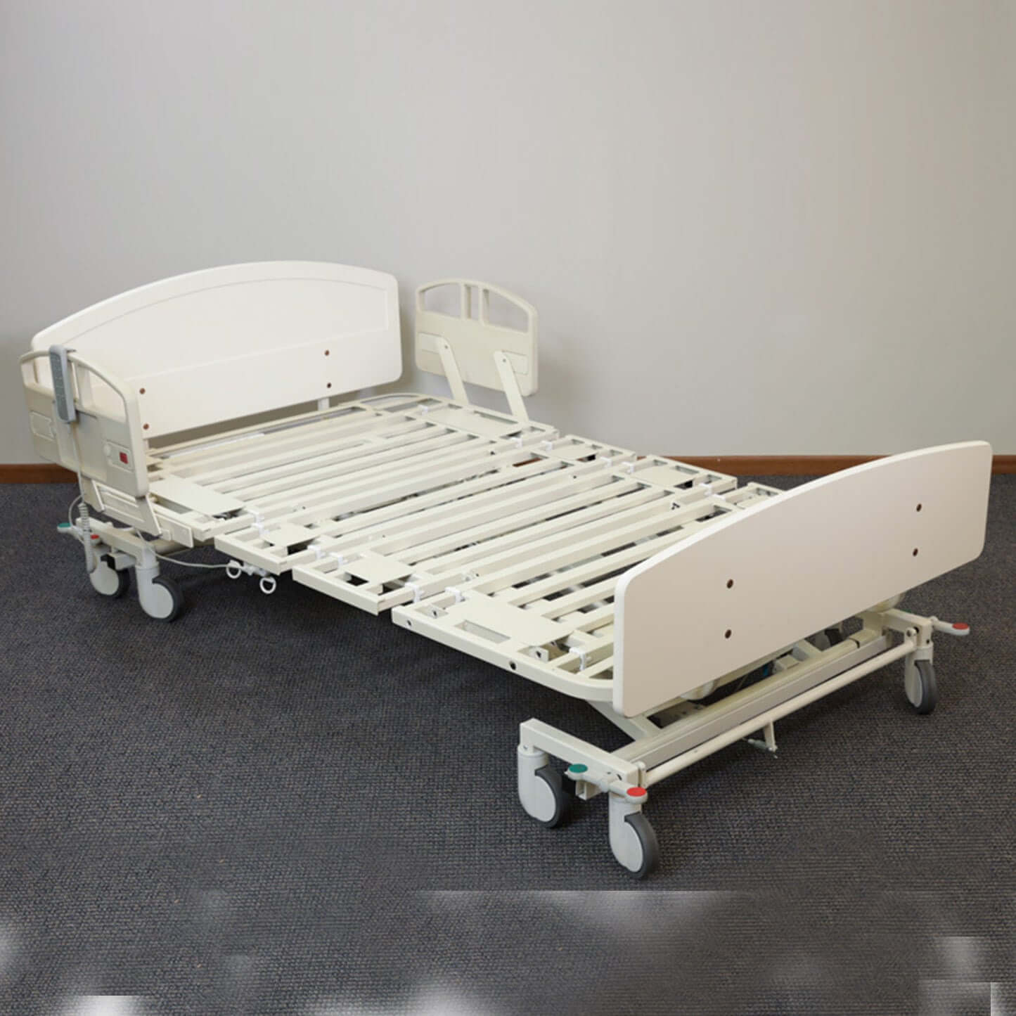 NOA Expandable Bariatric Hospital Bed with adjustable height and positions, ideal for homecare and patient comfort.