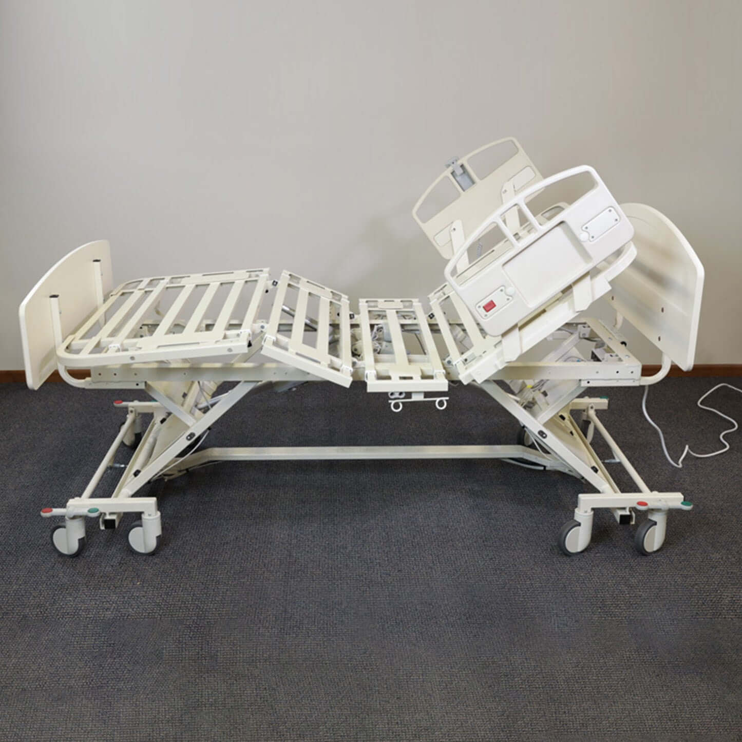 NOA Expandable Bariatric Hospital Bed shown in adjustable position, ideal for homecare and hospital use.