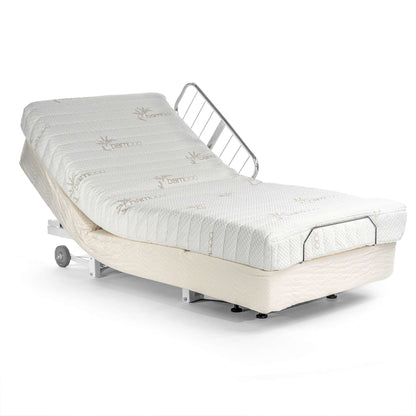 Transfer Master Supernal 5 Hi-Low Adjustable Bed in elevated position, ideal for homecare and hospital use.