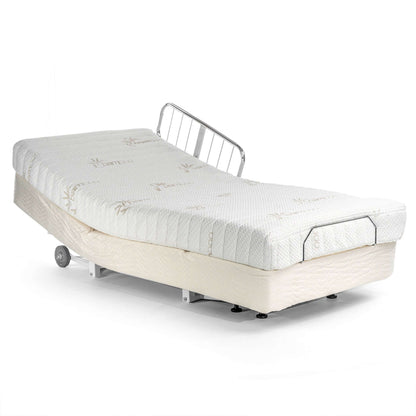 Transfer Master Supernal 5 Hi-Low Adjustable Bed with mattress, perfect for homecare and hospital settings.