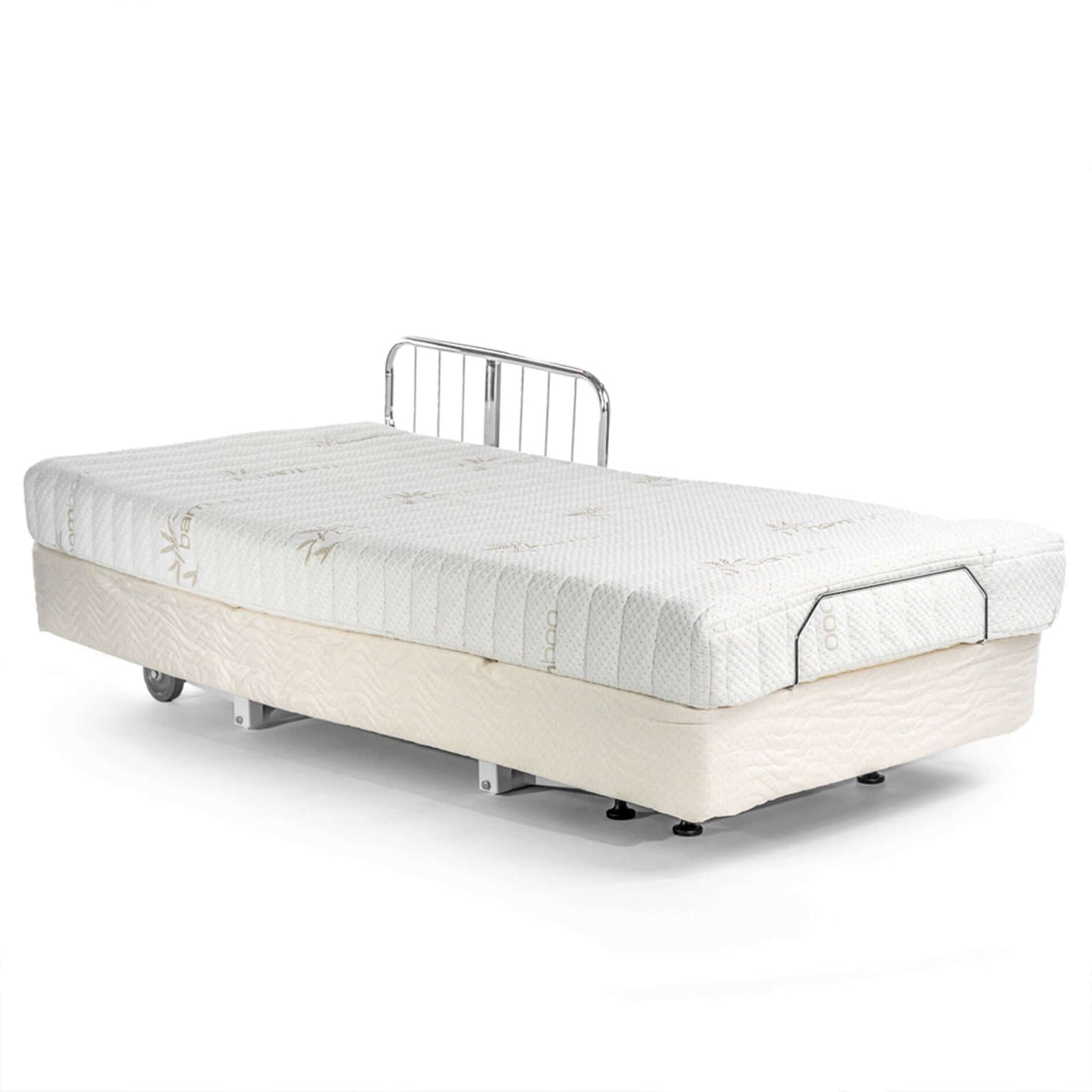 Transfer Master Supernal 5 Hi-Low Adjustable Bed with mattress, ideal for homecare and hospital use.