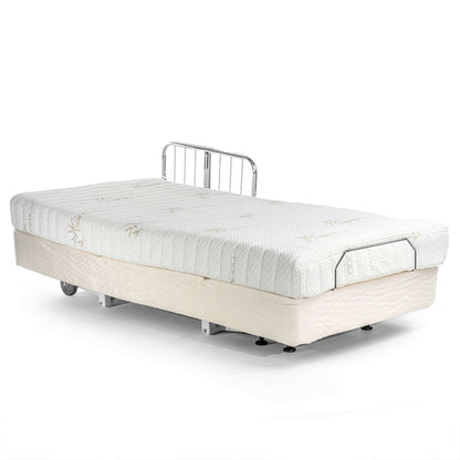 Transfer Master Supernal 5 Hi-Low Adjustable Bed with mattress, ideal for homecare and hospital use.
