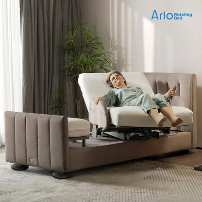 Arlo rotating hospital bed lowered to the floor for easy standing and exit