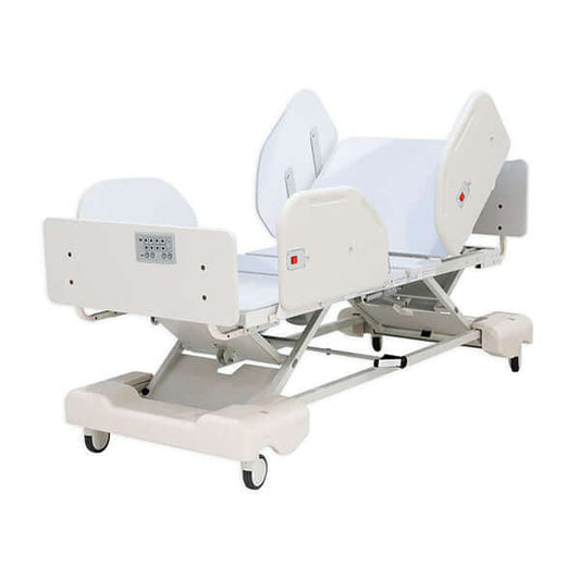 NOA Platinum ligature-safe behavioral health bed with adjustable height and enclosed frame design.
