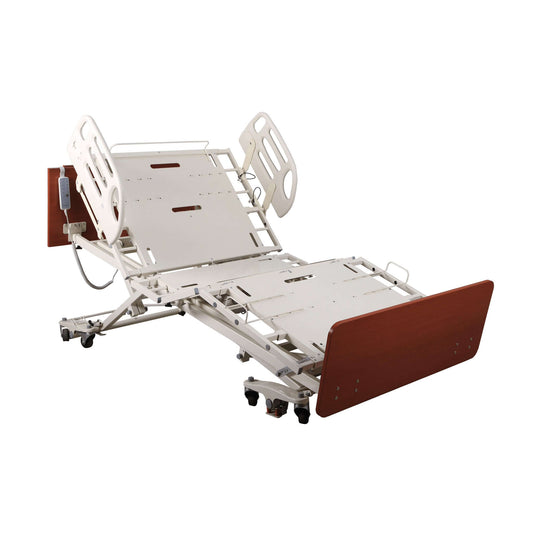 Emerald Infinity Max Hospital Bed adjustable electric hi-low bed with independent head and knee adjustments.