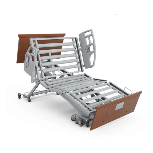 Encore ReadyWide Low Hospital Bed adjustable position with hi-low functionality for homecare and hospital use.