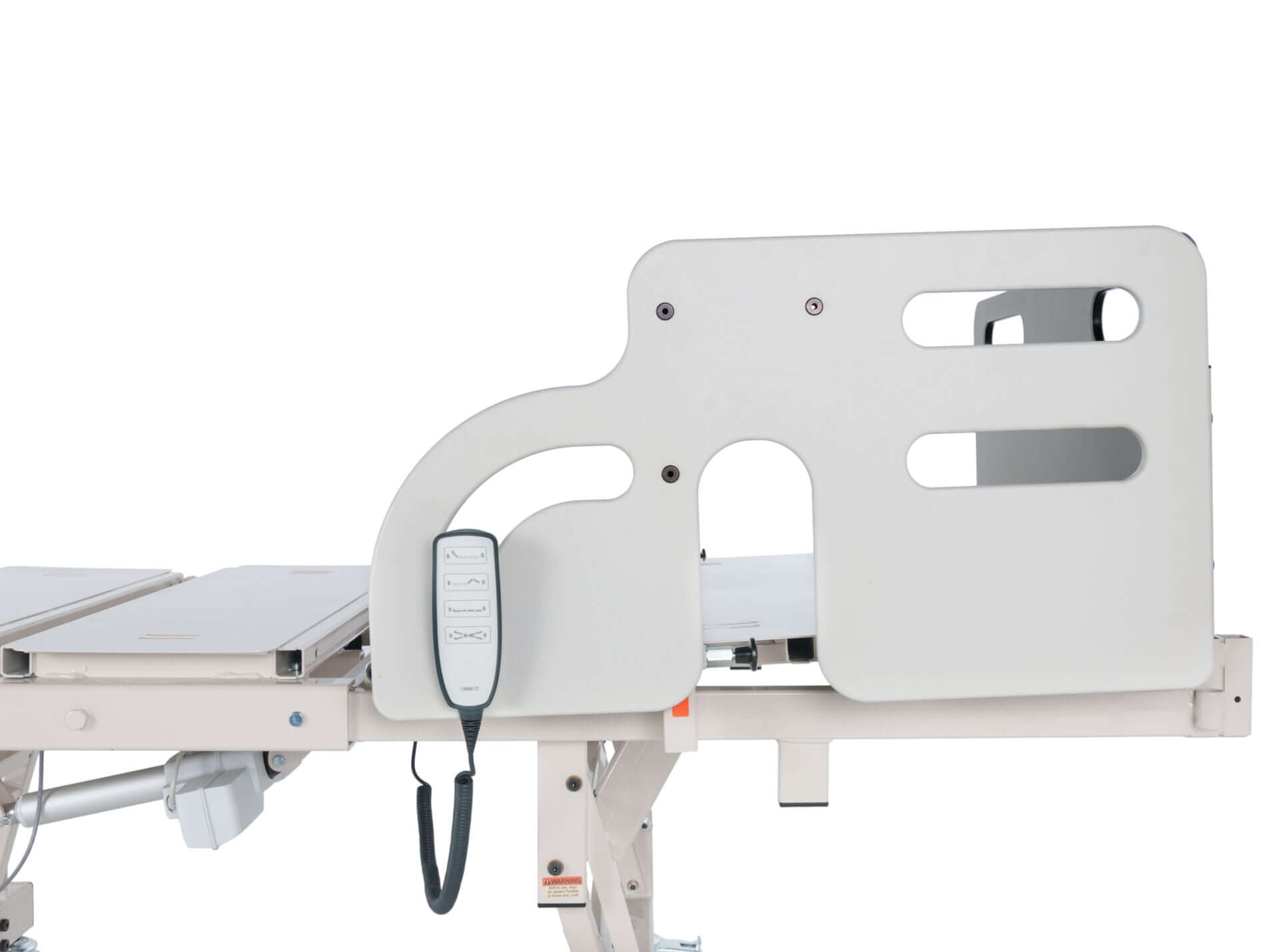 Gendron® Maxi Rest 800 Bariatric Hospital Bed side view showing adjustable rail and remote control for customizable comfort.