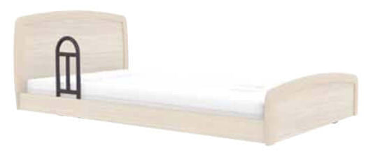 Accora Side/Assist Rail Options on an adjustable bed, ideal for hospital beds and homecare applications.