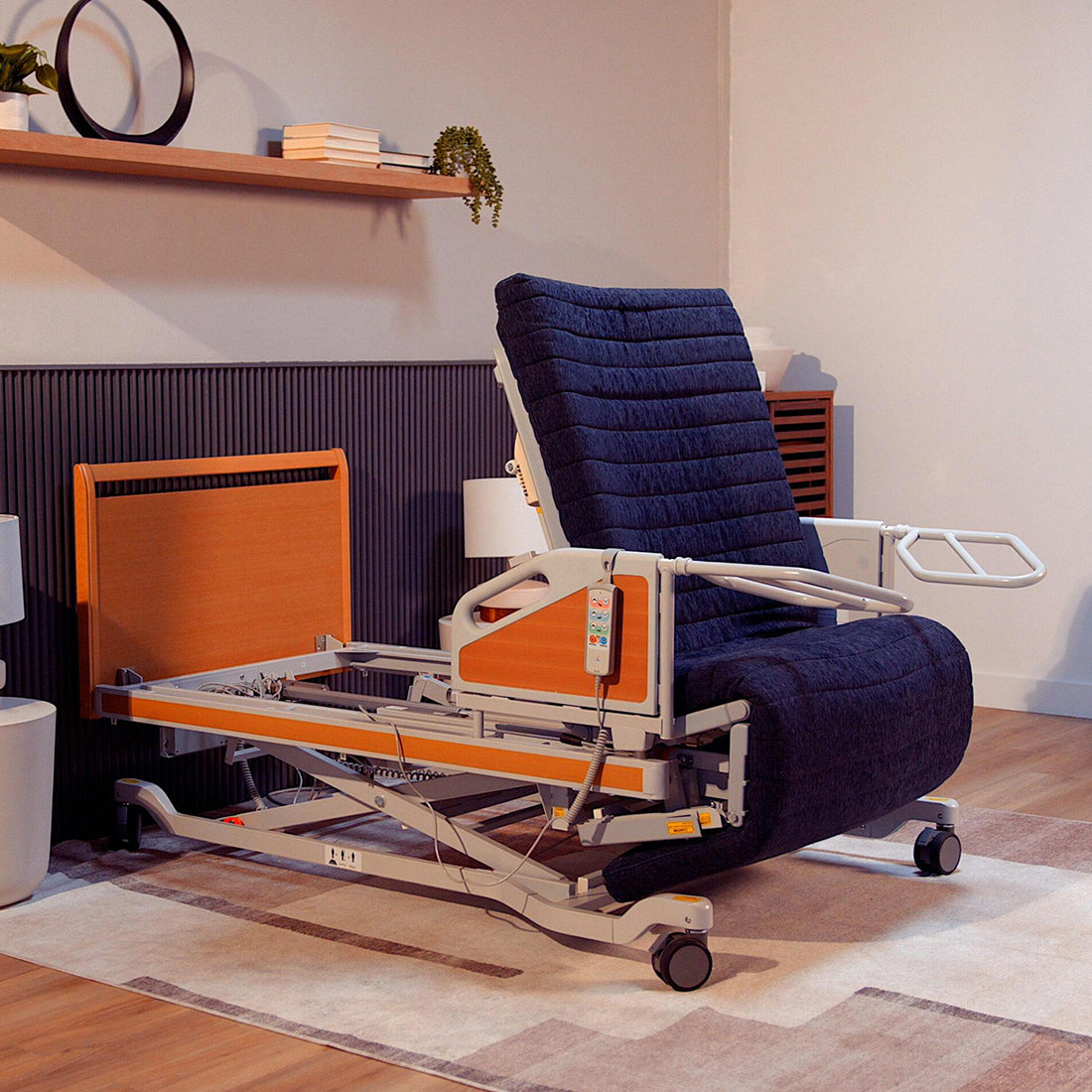 ReNuCare Standing Bed with adjustable bed in a home setting