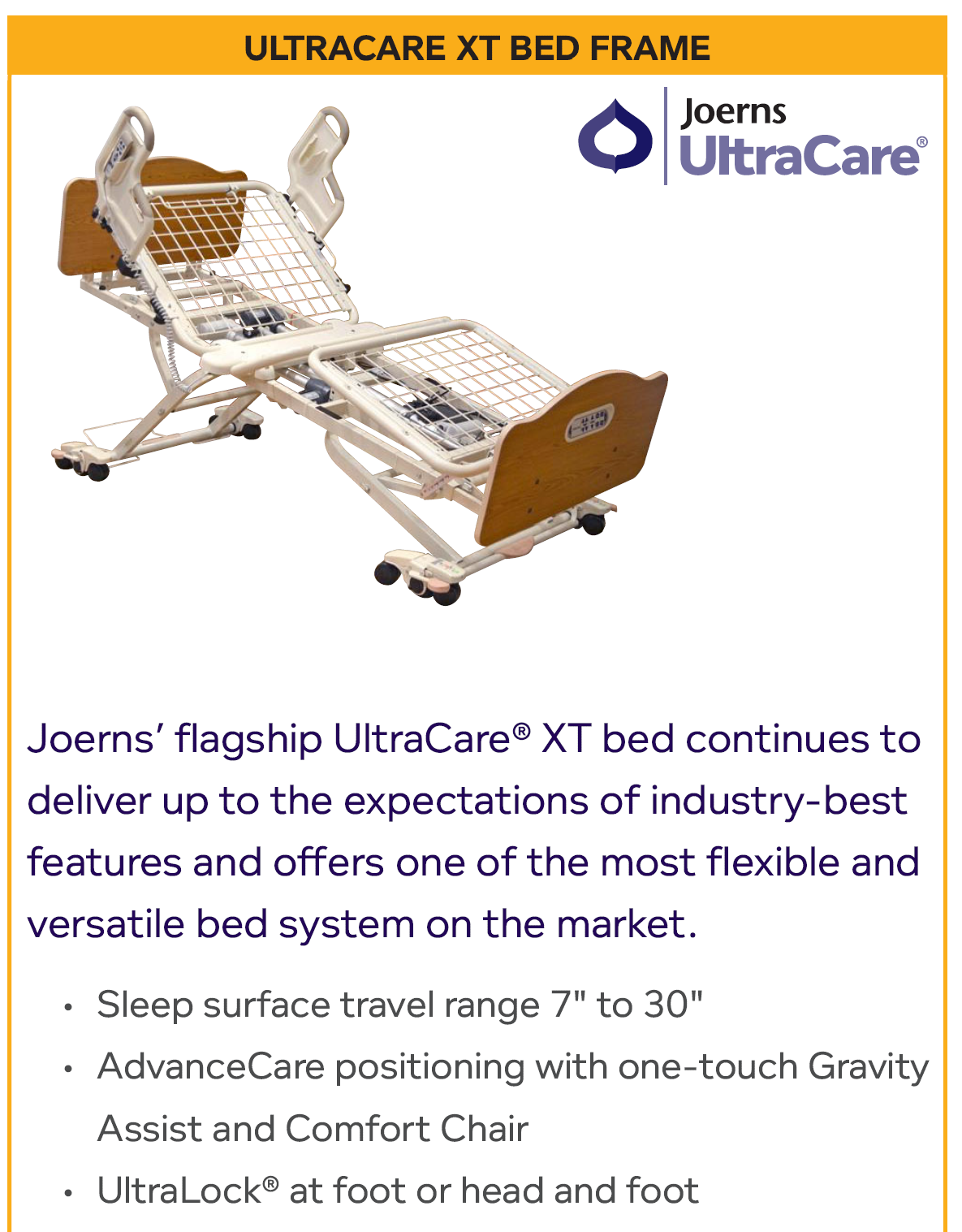 Joern's  UltraCare XT Hi-Low Bed
